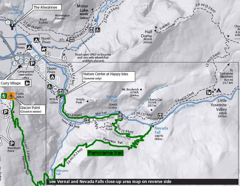 Panorama trail yosemite map hotsell